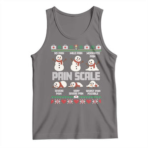 Pain Scale Snowman Tank Top Funny ICU Nurse Christmas TS14 Deep Heather Print Your Wear