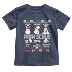 Pain Scale Snowman Toddler T Shirt Funny ICU Nurse Christmas TS14 Navy Print Your Wear