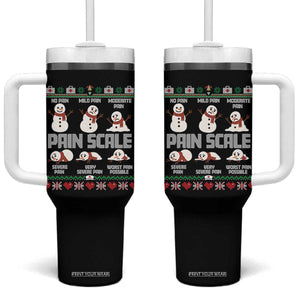 Pain Scale Snowman Tumbler With Handle Funny ICU Nurse Christmas TS14 One Size: 40 oz Black Print Your Wear