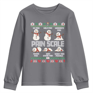 Pain Scale Snowman Youth Sweatshirt Funny ICU Nurse Christmas TS14 Charcoal Print Your Wear