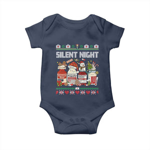 Silent Night Christmas Baby Onesie Funny ICU Nurse Xmas TS14 Navy Print Your Wear
