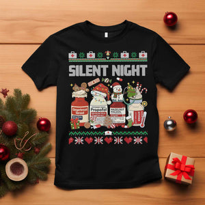 Silent Night Christmas T Shirt Funny ICU Nurse Xmas - Print Your Wear
