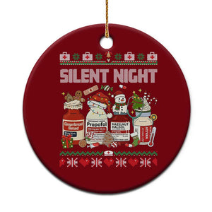 Silent Night Christmas Ceramic Ornament Funny ICU Nurse Xmas TS14 1pc Red Print Your Wear