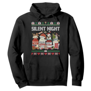 Silent Night Christmas Hoodie Funny ICU Nurse Xmas TS14 Black Print Your Wear