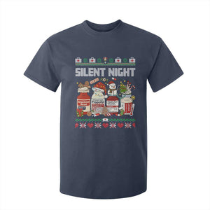 Silent Night Christmas T Shirt For Kid Funny ICU Nurse Xmas TS14 Navy Print Your Wear
