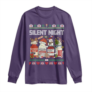 Silent Night Christmas Long Sleeve Shirt Funny ICU Nurse Xmas TS14 Purple Print Your Wear
