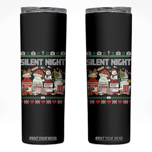 Silent Night Christmas Skinny Tumbler Funny ICU Nurse Xmas TS14 Black Print Your Wear