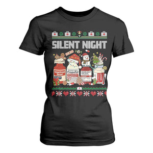 Silent Night Christmas T Shirt For Women Funny ICU Nurse Xmas TS14 Black Print Your Wear