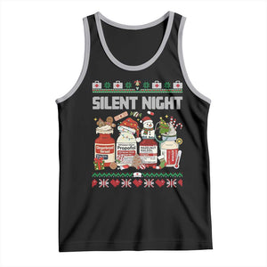 Silent Night Christmas Tank Top Funny ICU Nurse Xmas TS14 Black Athletic Heather Print Your Wear