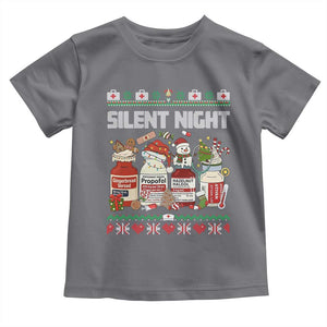 Silent Night Christmas Toddler T Shirt Funny ICU Nurse Xmas TS14 Charcoal Print Your Wear