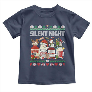 Silent Night Christmas Toddler T Shirt Funny ICU Nurse Xmas TS14 Navy Print Your Wear