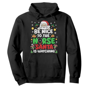 Christmas Nurse Hoodie Be Nice To The Nurse Santa Is Watching TS14 Black Print Your Wear