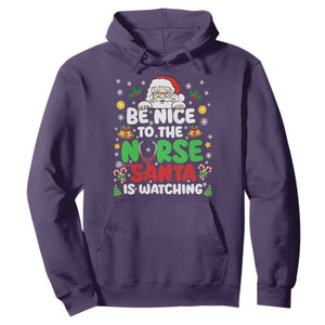 Christmas Nurse Hoodie Be Nice To The Nurse Santa Is Watching TS14 Purple Print Your Wear