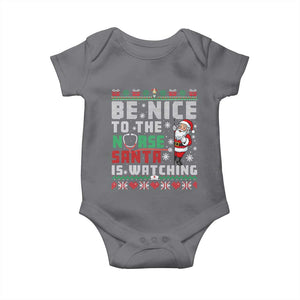 Funny Nurse Christmas Baby Onesie Be Nice To The Nurse Santa Is Watching TS14 Charcoal Print Your Wear