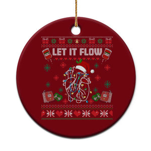 Let It Flow Christmas Ceramic Ornament Anatomy Heart Cardiac Nurse Santa Xmas TS14 1pc Red Print Your Wear