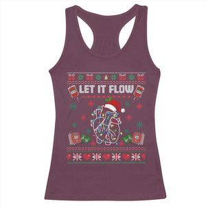 Let It Flow Christmas Racerback Tank Top Anatomy Heart Cardiac Nurse Santa Xmas TS14 Maroon Print Your Wear