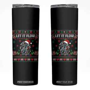 Let It Flow Christmas Skinny Tumbler Anatomy Heart Cardiac Nurse Santa Xmas TS14 Black Print Your Wear