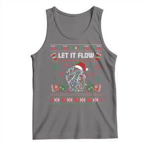 Let It Flow Christmas Tank Top Anatomy Heart Cardiac Nurse Santa Xmas - Print Your Wear