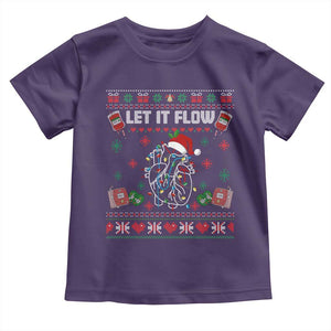 Let It Flow Christmas Toddler T Shirt Anatomy Heart Cardiac Nurse Santa Xmas TS14 Purple Print Your Wear