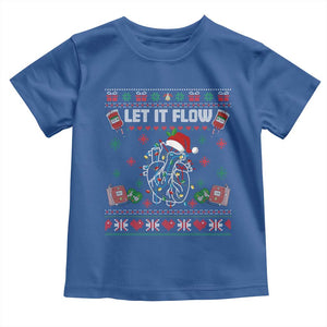 Let It Flow Christmas Toddler T Shirt Anatomy Heart Cardiac Nurse Santa Xmas TS14 Royal Blue Print Your Wear