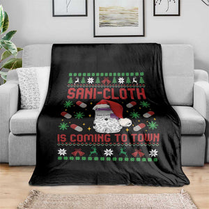 Sani-cloth Is Coming To Town Throw Blanket Funny Nurse Christmas TS14 Print Your Wear
