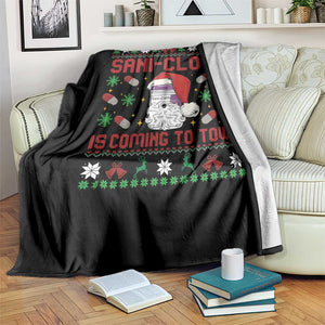 Sani-cloth Is Coming To Town Throw Blanket Funny Nurse Christmas TS14 Print Your Wear