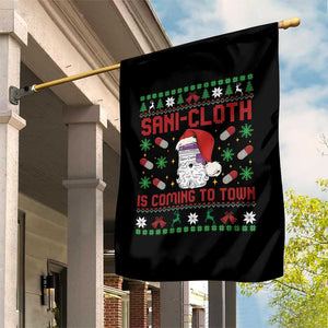 Sani-cloth Is Coming To Town Garden Flag Funny Nurse Christmas TS14 Print Your Wear