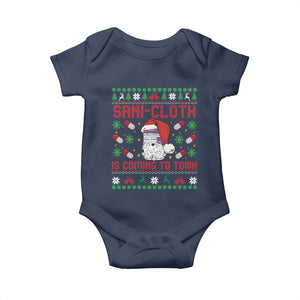 Sani-cloth Is Coming To Town Baby Onesie Funny Nurse Christmas TS14 Navy Print Your Wear