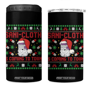 Sani-cloth Is Coming To Town 4 in 1 Can Cooler Tumbler Funny Nurse Christmas TS14 One Size: 16 oz Black Print Your Wear