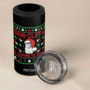Sani-cloth Is Coming To Town 4 in 1 Can Cooler Tumbler Funny Nurse Christmas TS14 Print Your Wear