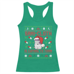 Sani-cloth Is Coming To Town Racerback Tank Top Funny Nurse Christmas TS14 Irish Green Print Your Wear