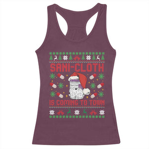 Sani-cloth Is Coming To Town Racerback Tank Top Funny Nurse Christmas TS14 Maroon Print Your Wear