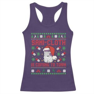 Sani-cloth Is Coming To Town Racerback Tank Top Funny Nurse Christmas - Print Your Wear