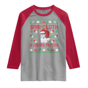 Sani-cloth Is Coming To Town Raglan Shirt Funny Nurse Christmas TS14 Sport Gray Red Print Your Wear