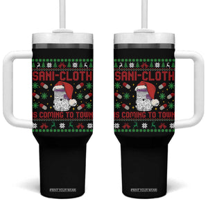 Sani-cloth Is Coming To Town Tumbler With Handle Funny Nurse Christmas TS14 One Size: 40 oz Black Print Your Wear