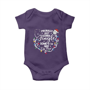 Probably Just Gonna Jingle Some of The Way I Am Tired Baby Onesie Funny Christmas Quote TS14 Purple Print Your Wear