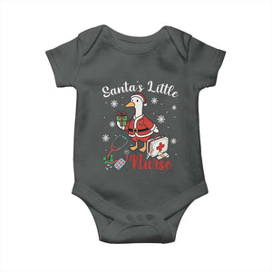 Christmas Goose Nurse Baby Onesie Santa Little Nurse TS14 Dark Heather Print Your Wear