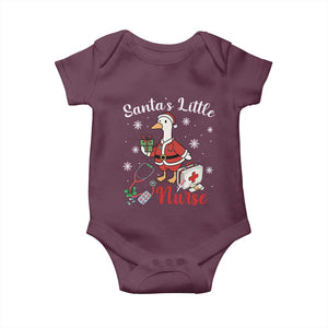 Christmas Goose Nurse Baby Onesie Santa Little Nurse TS14 Maroon Print Your Wear