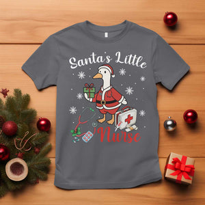 Christmas Goose Nurse T Shirt Santa Little Nurse TS14 Charcoal Print Your Wear