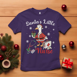 Christmas Goose Nurse T Shirt Santa Little Nurse TS14 Purple Print Your Wear