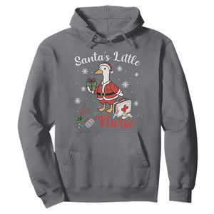 Christmas Goose Nurse Hoodie Santa Little Nurse TS14 Charcoal Print Your Wear