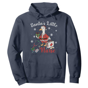 Christmas Goose Nurse Hoodie Santa Little Nurse TS14 Navy Print Your Wear