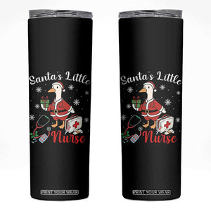 Christmas Goose Nurse Skinny Tumbler Santa Little Nurse TS14 Black Print Your Wear