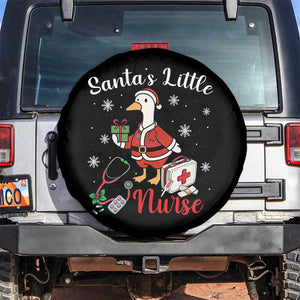 Christmas Goose Nurse Spare Tire Cover Santa Little Nurse TS14 No hole Black Print Your Wear