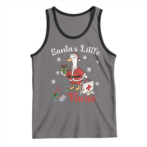 Christmas Goose Nurse Tank Top Santa Little Nurse TS14 Deep Heather Black Print Your Wear