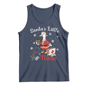 Christmas Goose Nurse Tank Top Santa Little Nurse TS14 Navy Print Your Wear
