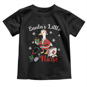 Christmas Goose Nurse Toddler T Shirt Santa Little Nurse TS14 Black Print Your Wear