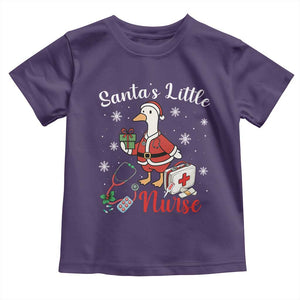 Christmas Goose Nurse Toddler T Shirt Santa Little Nurse TS14 Purple Print Your Wear