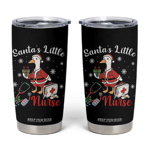 Christmas Goose Nurse Tumbler Cup Santa Little Nurse TS14 Black Print Your Wear