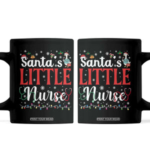 Funny Nurse Christmas Coffee Mug Santa Little Nurse TS14 Black Print Your Wear